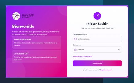 Inicio de sesión en eventoscocle.utp.ac.pa